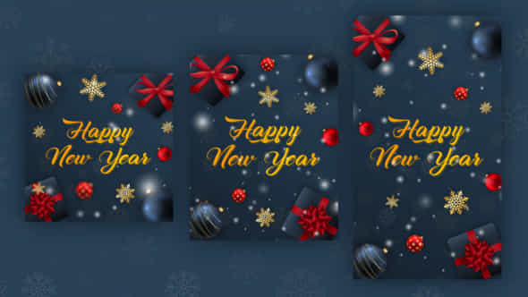 4In1 Happy New Year Stories - VideoHive 49685142