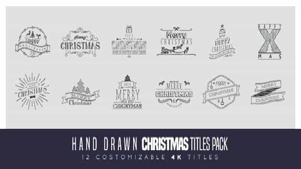 Hand Drawn Christmas Titles Pack | Retro - VideoHive 20981263