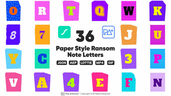 Paper Style Ransom Note Lottie Alphabet - VideoHive 49016564