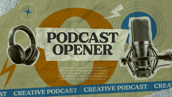 Podcast Opener Collage Style - VideoHive 57597347