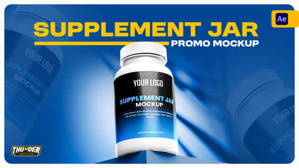 Supplement Jar Promo Mockup - VideoHive 55804068