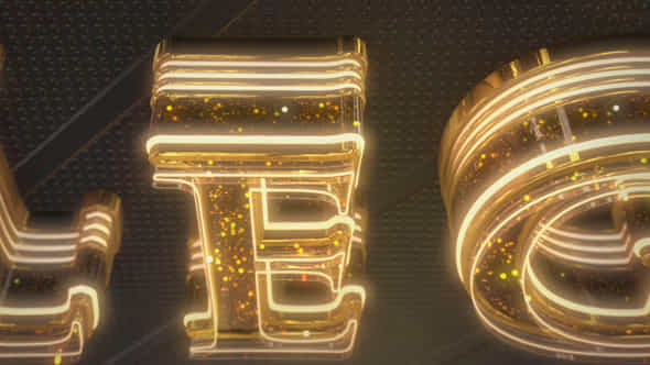Gold Glam Neon Logo Reveal - VideoHive 22756366