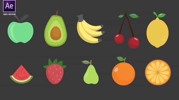 Fruits Icons Pack - VideoHive 34094961