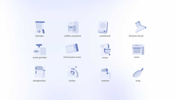 Kitchen Flat Icons | VideoHive 49203217