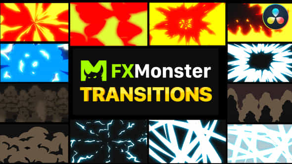 Cartoon Action Transitions - VideoHive 37260373