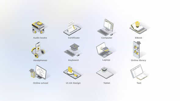 Education Isometric Icons - VideoHive 49870973