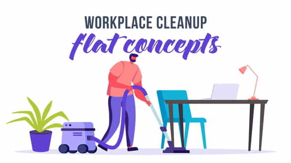 Workplace cleanup - Flat Concept - VideoHive 33263984