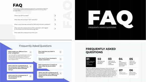 FAQ Frequently Asked Questions Answers - VideoHive 31989449