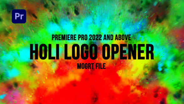 Holi Logo Opener Mogrt - VideoHive 52120534