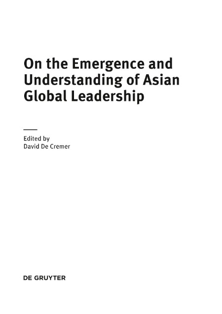 Asian Global Leadership by David De Cremer