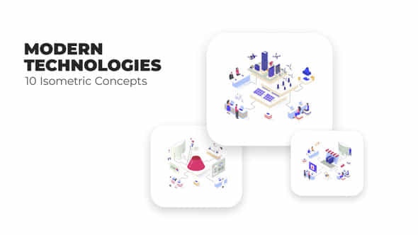Modern Technologies Flat Isometric - VideoHive 53036224