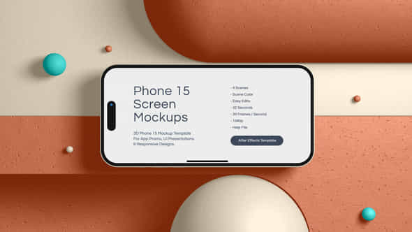 Phone 15 Screen Mockups Template - VideoHive 53257765