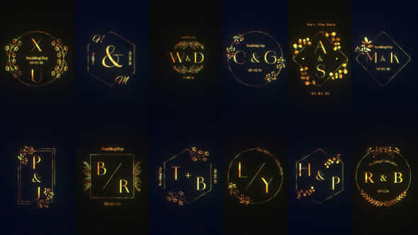 Gold Wedding Monogram - VideoHive 58482380