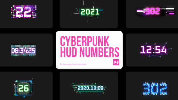 Cyberpunk HUD Numbers - VideoHive 44912462