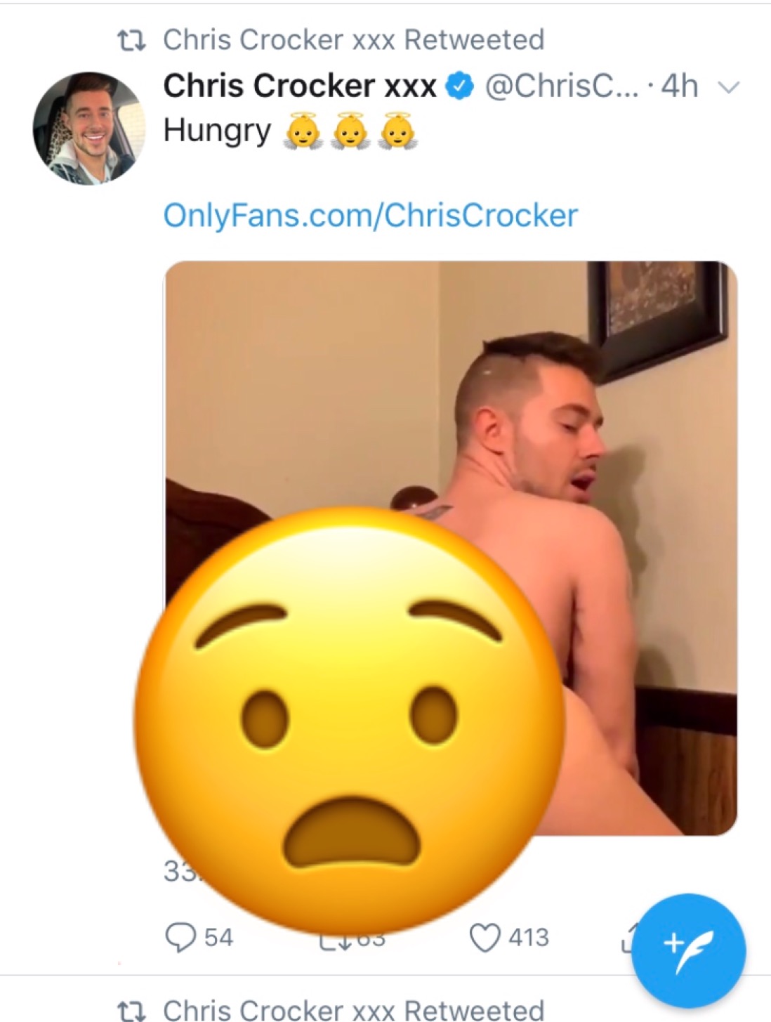 1098px x 1455px - Chris Crocker is eating food off his ass on Twitter for ...