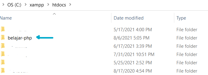 Folder Belajar PHP