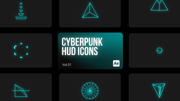 Cyberpunk HUD Icons - VideoHive 43989448