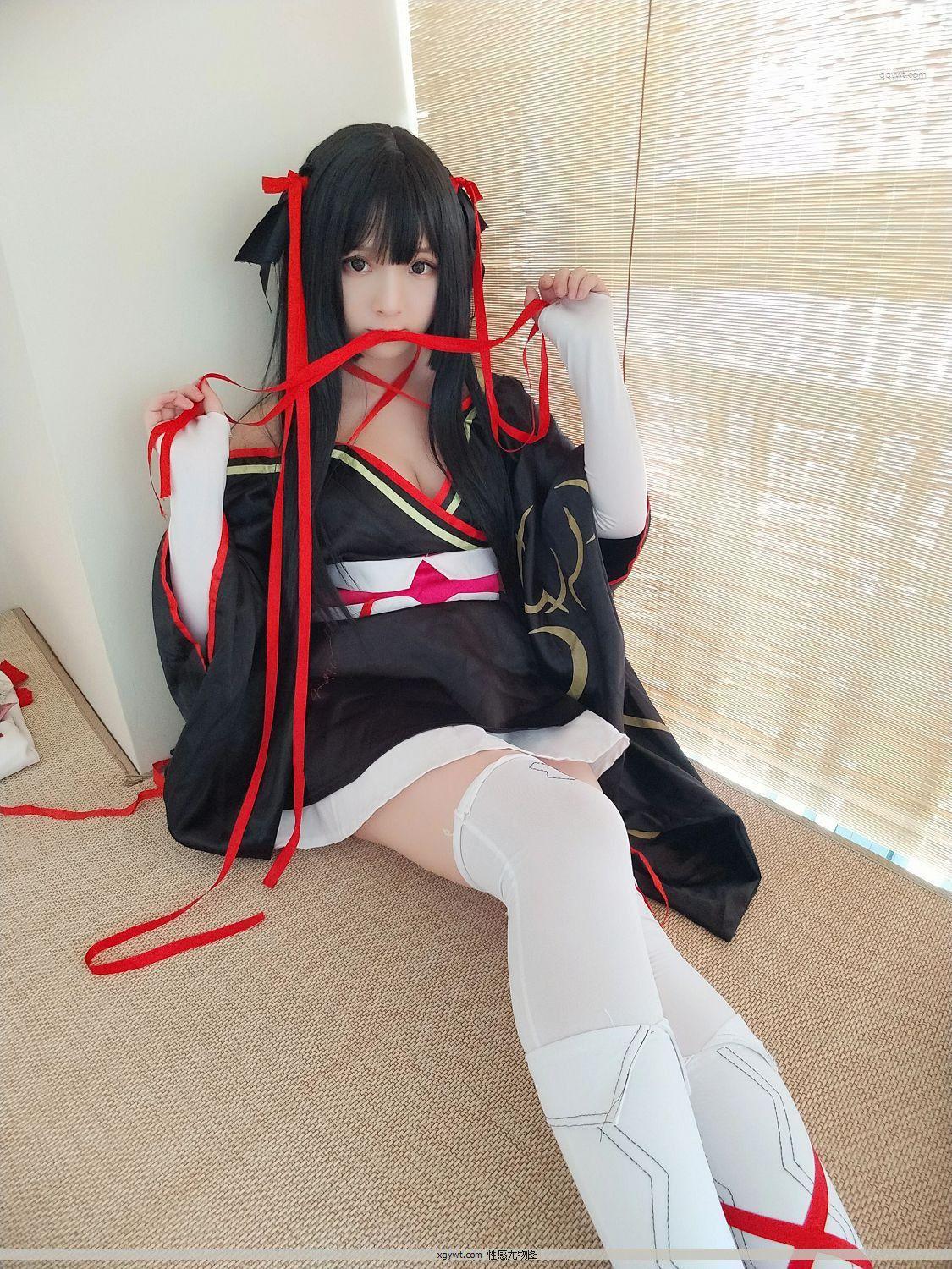 清纯萝莉少女 古川kagura COS夜夜 深色和服加浅色美腿丝袜动人摄影私房(30)