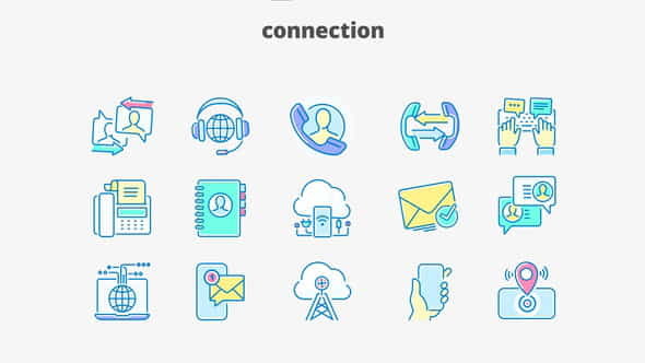 Connection- Filled Outline Animated Icons - VideoHive 28333377