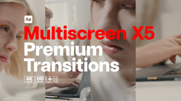 Premium Transitions Multiscreen X5 - VideoHive 52787362