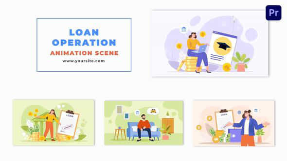 Loan Review And Approval Workflow Animation Scene - VideoHive 48801170