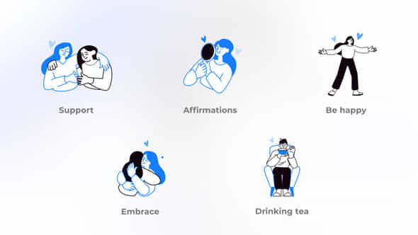 Mental Health Illustration Stone Pictures Concepts - VideoHive 49000984