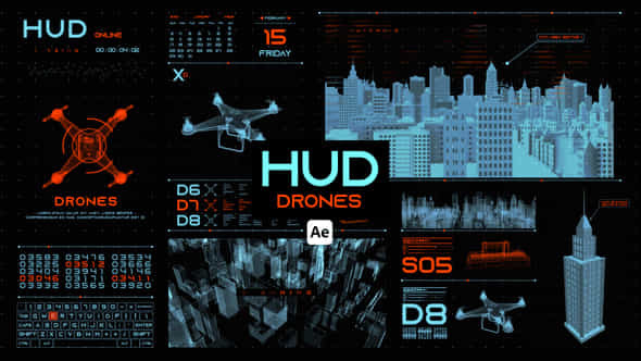 HUD Drones for - VideoHive 44657282