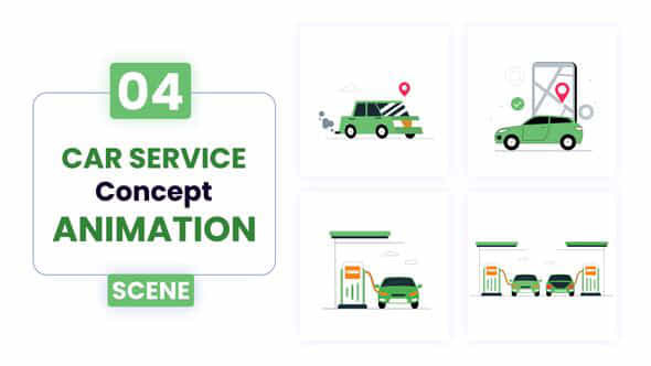 Car Sarvice Concept Illustration Animation - VideoHive 53011148
