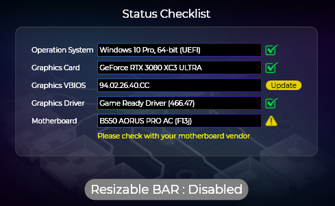 Trying to update VBIOS to enable Resizable Bar and X1 just crashes