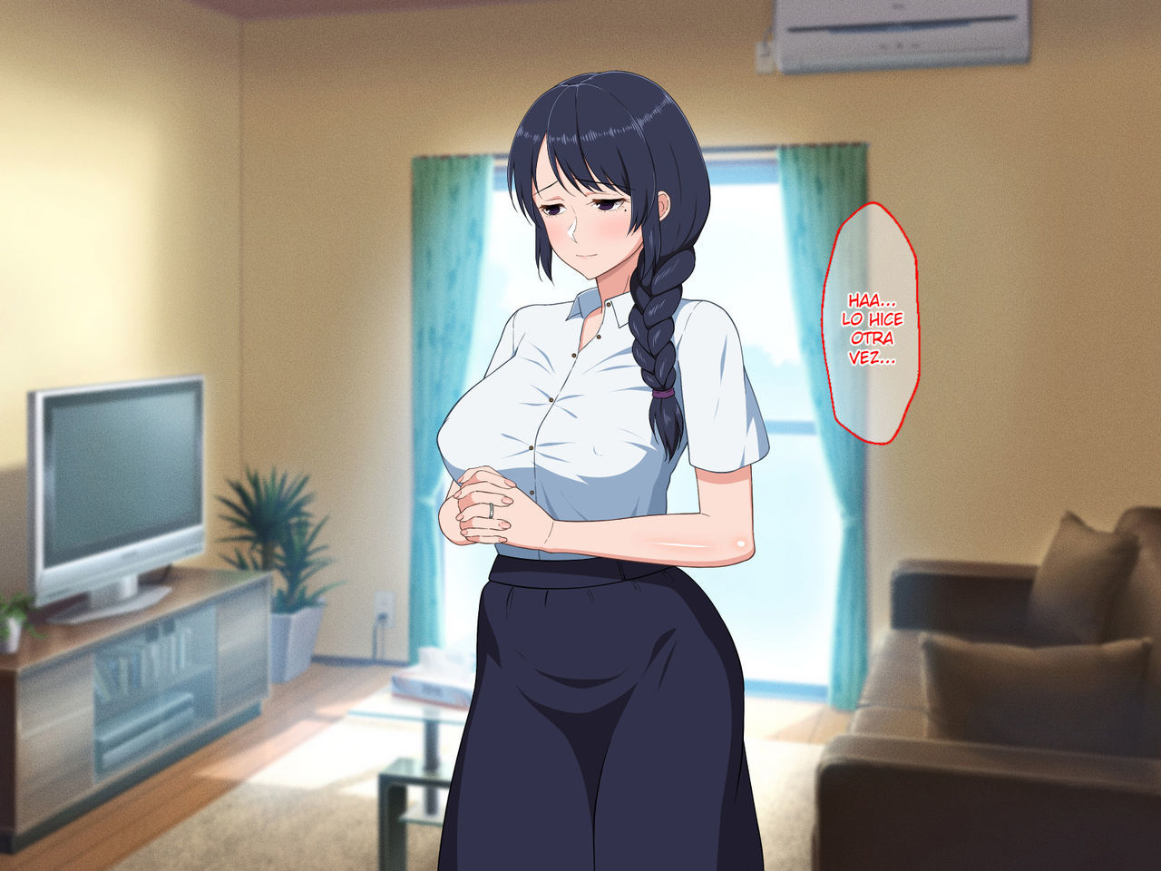[Haruharutei] Sabishigari Bijin Haha wa Musuko to no Aiyoku Sex ni Oboreru [Spanish]