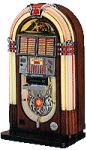 A gif of an old-timey jukebox. Its lights flash yellow.