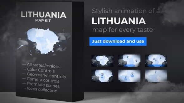 Lithuania Map - Republic of - VideoHive 27954534