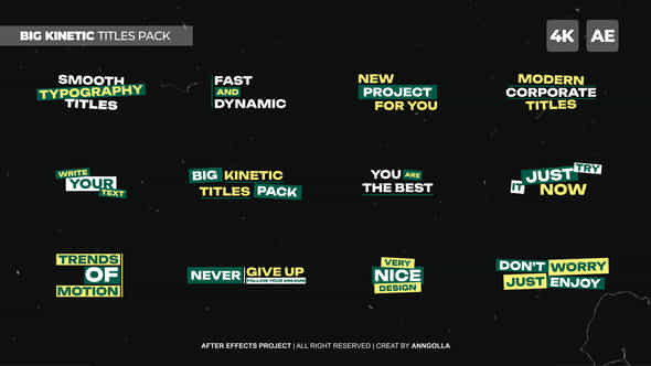 Big Kinetic Titles Pack Ae - VideoHive 44528451