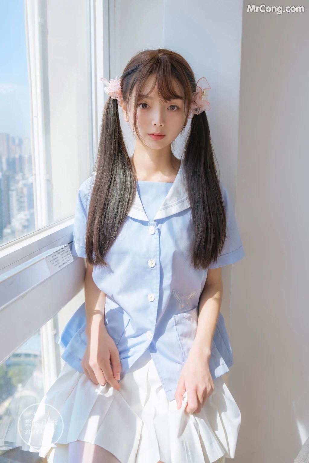 Coser@稚乖画册 Vol.001: 晴空01 白丝双马尾JK (79 photos)(10)