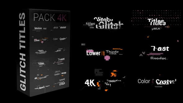 Glitch Titles Pack 4K - VideoHive 30854308