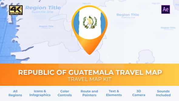 Guatemala Map - Republic of - VideoHive 30470432