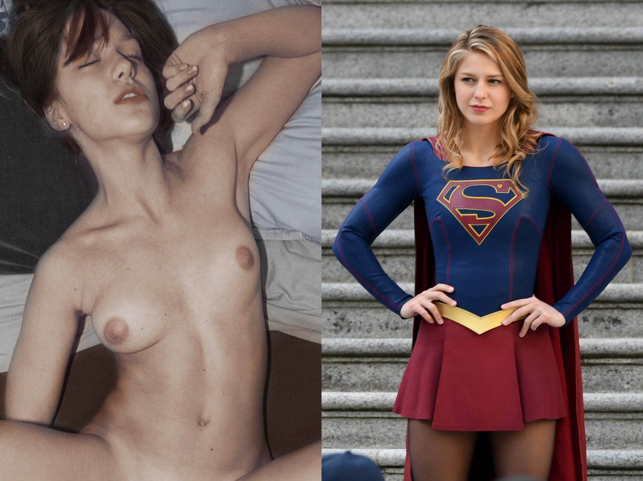 Sexy supergirl alicia gets naked and plays