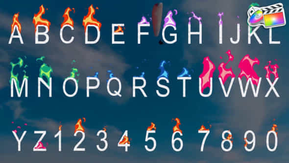 Fire Alphabet Font Fcpx - VideoHive 51391781