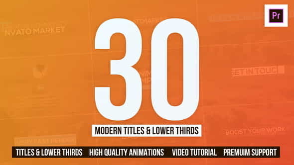 30 Modern TitlesLower - VideoHive 25557447