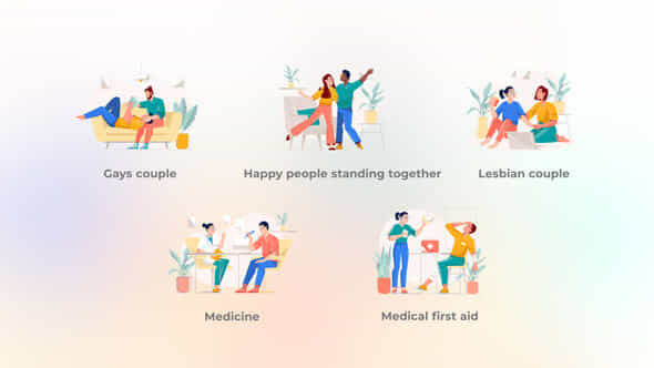 Happy People Standing - VideoHive 44528107
