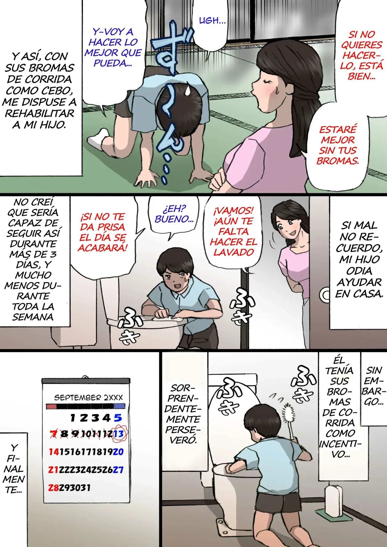 [Shiki Hanana] Okaa-san wa Itazura Musuko o Okorenai [Spanish] [Xavit0_0]