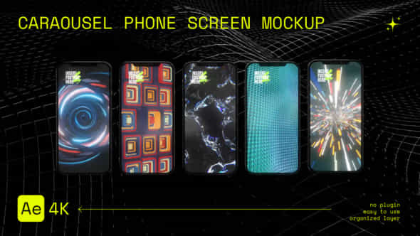 Caraousel Phone Screen Mockup - VideoHive 57164227