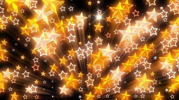 Golden Stars Flashing - VideoHive 21377320