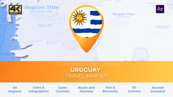 Uruguay Map - Oriental Republic - VideoHive 30472626