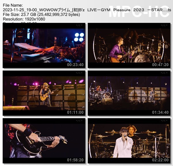 [TV-Variety] B’z LIVE-GYM Pleasure 2023 -STARS- (WOWOW Prime 2023.11.25)