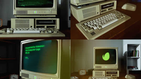 Old Computer Logo - VideoHive 52738209