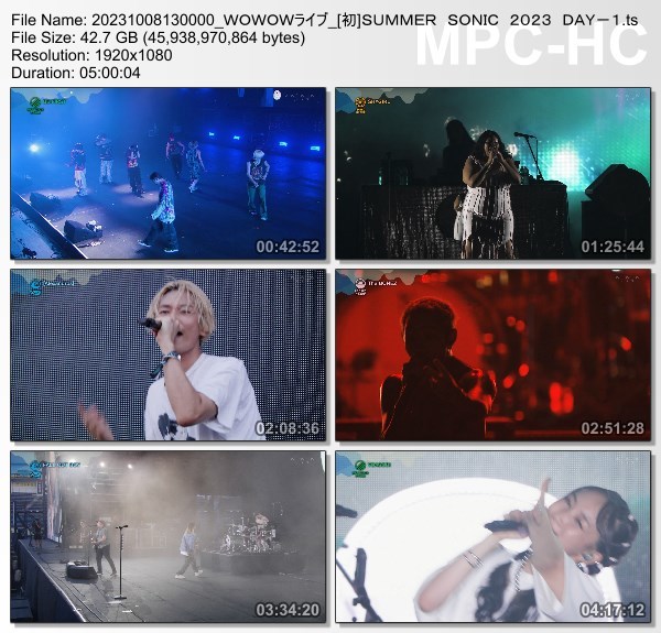 [TV-Variety] SUMMER SONIC 2023 DAY-1 (WOWOW Live 2023.10.08)