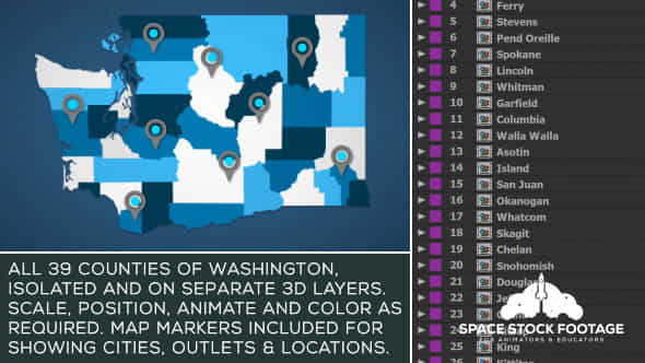 Washington Map Kit - VideoHive 20809199