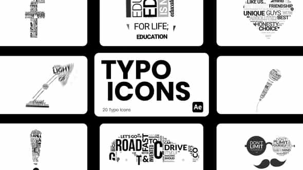 Typo Icons for - VideoHive 44113251