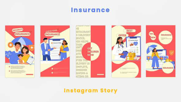 Insurance Illustration Instagram - VideoHive 44334956